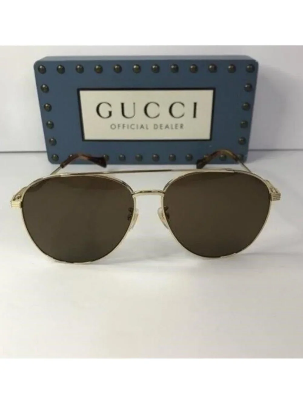 💯 - New Authentic Gucci Brown Pilot Ladies Sunglasses GG0969S 002 - Picture 11 of 12